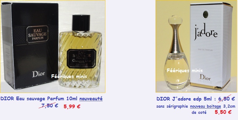 DIOR Eau sauvage Parfum + J`adore nouveau boitage SOLDE