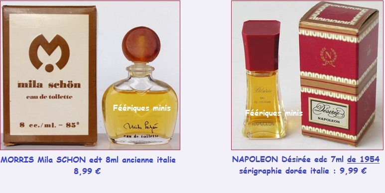 MORRIS Mila SCHON edt femme et NAPOLEON Désirée edc